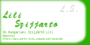 lili szijjarto business card